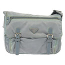 PRADA Shoulder Bag Nylon Light Blue Silver Auth ki5926-2