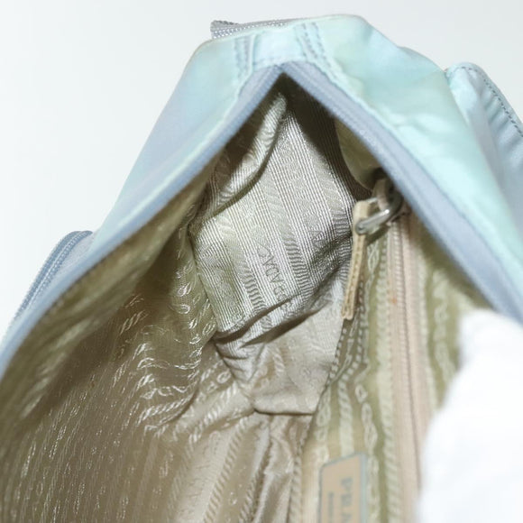 PRADA Shoulder Bag Nylon Light Blue Silver Auth ki5926