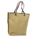 GUCCI GG Canvas Tote Bag Beige Brown Silver 31243 Auth ki5927-1