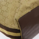 GUCCI GG Canvas Tote Bag Beige Brown Silver 31243 Auth ki5927-11