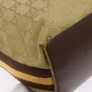 GUCCI GG Canvas Tote Bag Beige Brown Silver 31243 Auth ki5927-13