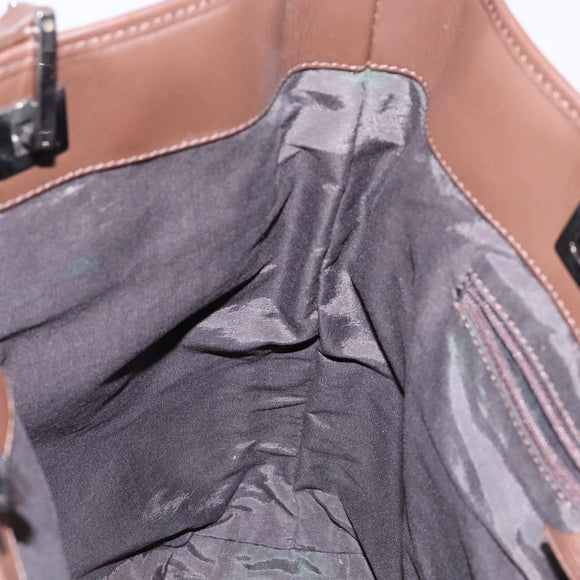 GUCCI GG Canvas Tote Bag Beige Brown Silver 31243 Auth ki5927