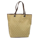 GUCCI GG Canvas Tote Bag Beige Brown Silver 31243 Auth ki5927-3