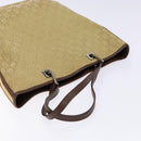 GUCCI GG Canvas Tote Bag Beige Brown Silver 31243 Auth ki5927-6