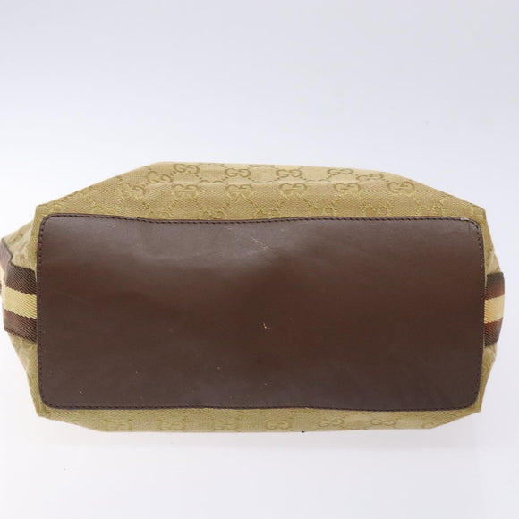 GUCCI GG Canvas Tote Bag Beige Brown Silver 31243 Auth ki5927