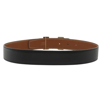 HERMES Constance H Belt Leather 31.1"" Black Auth ki5928 - 0