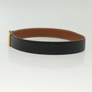 HERMES Constance H Belt Leather 31.1"" Black Auth ki5928-3