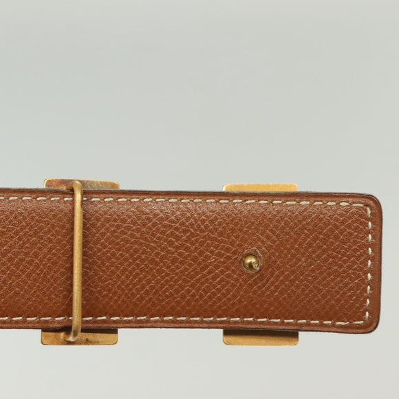 HERMES Constance H Belt Leather 31.1"" Black Auth ki5928