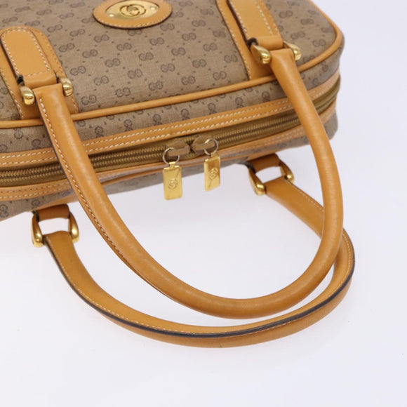 GUCCI Micro GG Supreme Hand Bag PVC Beige Gold 000 104 0030 Auth ki5931