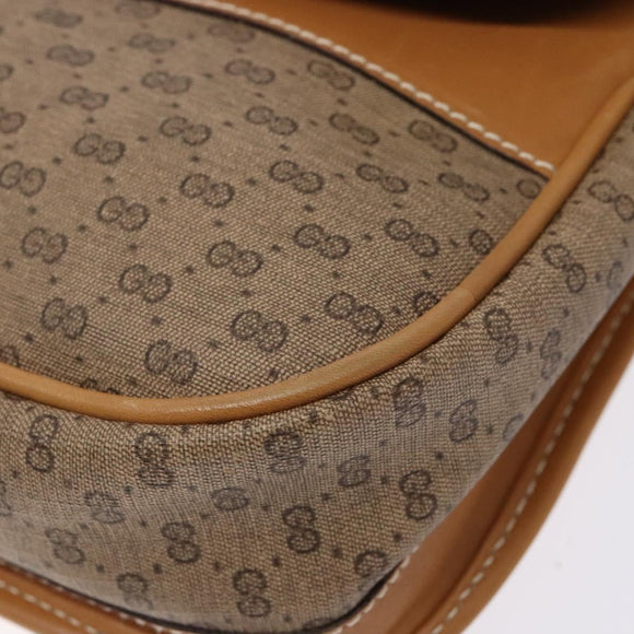 GUCCI Micro GG Supreme Shoulder Bag PVC Beige Gold Auth ki5939