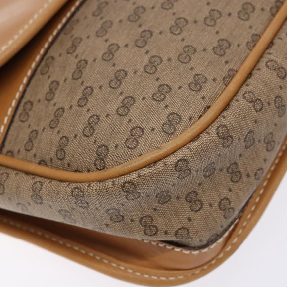 GUCCI Micro GG Supreme Shoulder Bag PVC Beige Gold Auth ki5939