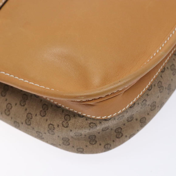 GUCCI Micro GG Supreme Shoulder Bag PVC Beige Gold Auth ki5939