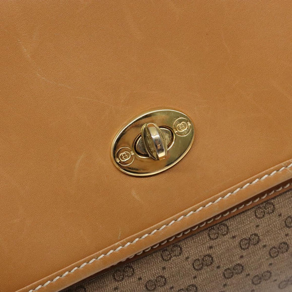 GUCCI Micro GG Supreme Shoulder Bag PVC Beige Gold Auth ki5939