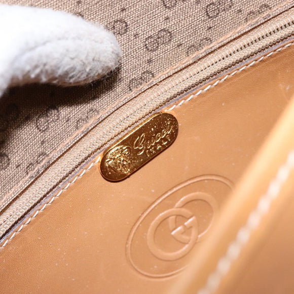 GUCCI Micro GG Supreme Shoulder Bag PVC Beige Gold Auth ki5939