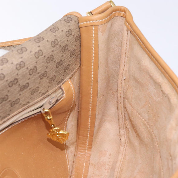 GUCCI Micro GG Supreme Shoulder Bag PVC Beige Gold Auth ki5939