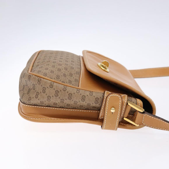 GUCCI Micro GG Supreme Shoulder Bag PVC Beige Gold Auth ki5939