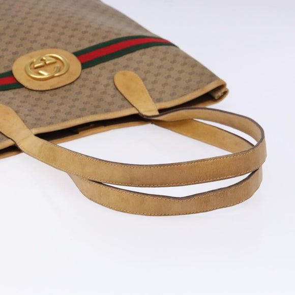 GUCCI Micro GG Supreme Web Sherry Line Tasche PVC Beige 002 904 0131 Auth ki5940