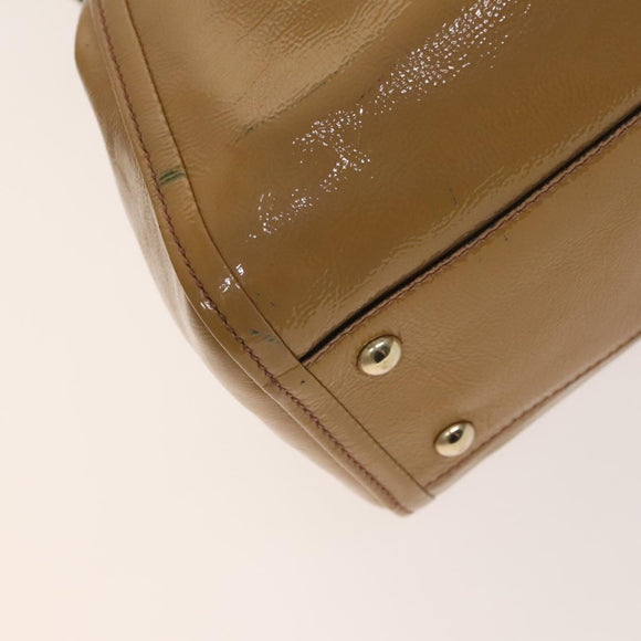 GUCCI Soho Hand Bag Enamel 2way Beige Gold 336751 Auth ki5942