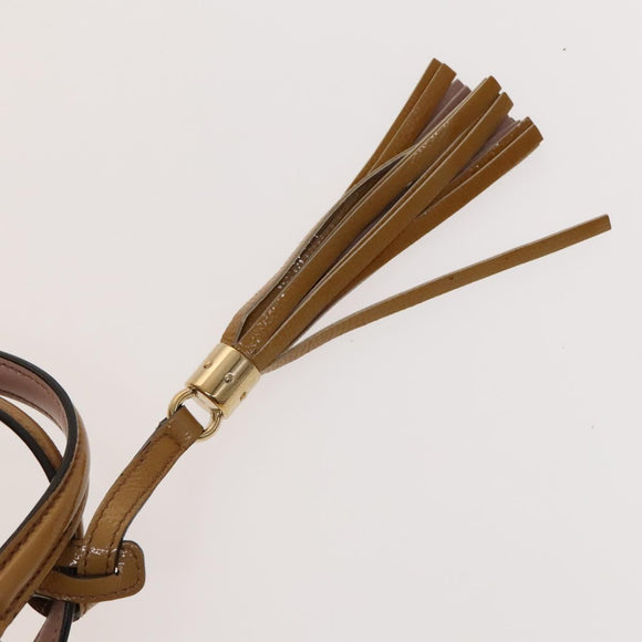 GUCCI Soho Hand Bag Enamel 2way Beige Gold 336751 Auth ki5942