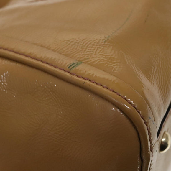 GUCCI Soho Hand Bag Enamel 2way Beige Gold 336751 Auth ki5942