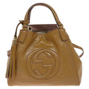 GUCCI Soho Hand Bag Enamel 2way Beige Gold 336751 Auth ki5942-13