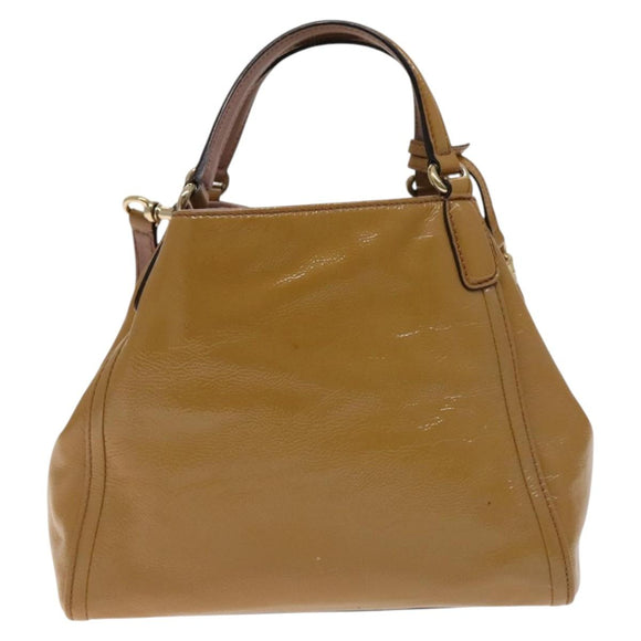 GUCCI Soho Hand Bag Enamel 2way Beige Gold 336751 Auth ki5942