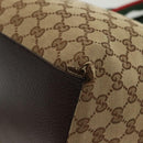 GUCCI GG Canvas Web Sherry Line Tote Bag Beige Green Red 131230 Auth ki5944-11