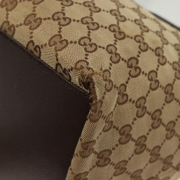 GUCCI GG Canvas Web Sherry Line Tote Bag Beige Green Red 131230 Auth ki5944