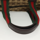 GUCCI GG Canvas Web Sherry Line Tote Bag Beige Green Red 131230 Auth ki5944-7