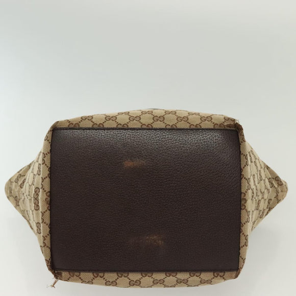 GUCCI GG Canvas Web Sherry Line Tote Bag Beige Green Red 131230 Auth ki5944