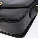 CELINE Horse Carriage Shoulder Bag Leather Black Gold Auth ki5948-10
