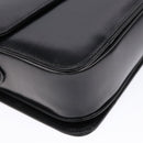 CELINE Horse Carriage Shoulder Bag Leather Black Gold Auth ki5948-11