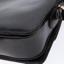 CELINE Horse Carriage Shoulder Bag Leather Black Gold Auth ki5948-12