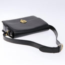 CELINE Horse Carriage Shoulder Bag Leather Black Gold Auth ki5948-7