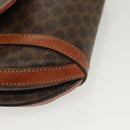 CELINE Macadam Canvas Shoulder Bag PVC Leather Brown Gold Auth ki5951-15