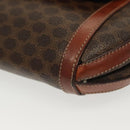 CELINE Macadam Canvas Shoulder Bag PVC Leather Brown Gold Auth ki5951-16