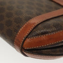 CELINE Macadam Canvas Shoulder Bag PVC Leather Brown Gold Auth ki5951-8