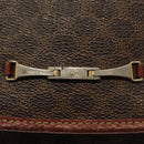 CELINE Macadam Canvas Shoulder Bag PVC Leather Brown Gold Auth ki5951-18