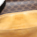 CELINE Macadam Canvas Shoulder Bag PVC Leather Brown Gold Auth ki5951-10