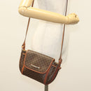 CELINE Macadam Canvas Shoulder Bag PVC Leather Brown Gold Auth ki5951-22