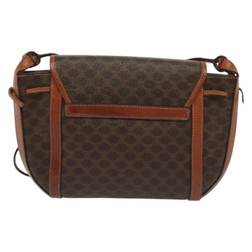 CELINE Macadam Canvas Shoulder Bag PVC Leather Brown Gold Auth ki5951 - 0