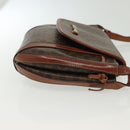 CELINE Macadam Canvas Shoulder Bag PVC Leather Brown Gold Auth ki5951-3