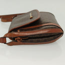 CELINE Macadam Canvas Shoulder Bag PVC Leather Brown Gold Auth ki5951-4