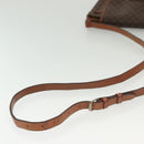 CELINE Macadam Canvas Shoulder Bag PVC Leather Brown Gold Auth ki5951-7