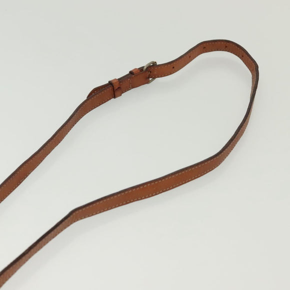 CELINE Macadam Canvas Shoulder Bag PVC Leather Brown Gold Auth ki5951