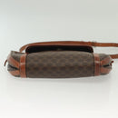 CELINE Macadam Canvas Shoulder Bag PVC Leather Brown Gold Auth ki5951-5