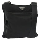 PRADA Shoulder Bag Nylon Black Silver Auth ki5954-1