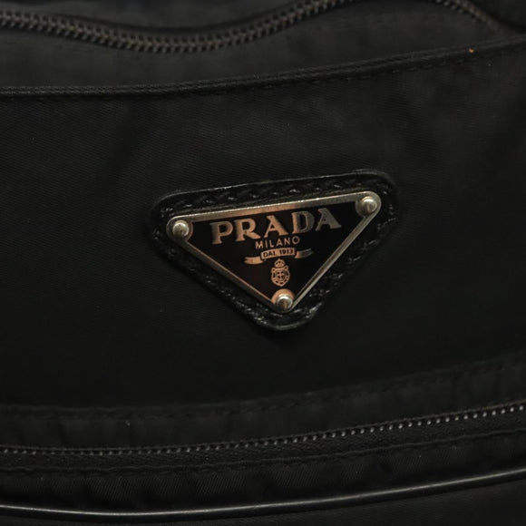 PRADA Shoulder Bag Nylon Black Silver Auth ki5954