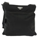 PRADA Shoulder Bag Nylon Black Silver Auth ki5954-2