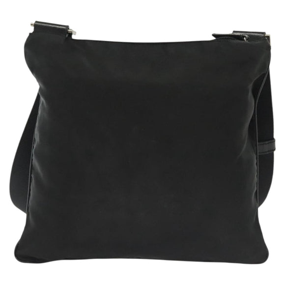 PRADA Shoulder Bag Nylon Black Silver Auth ki5954